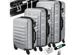 KESSER® 3tlg. Hartschalenkofferset Hartschalenkoffer Reisekoffer Set Reisekofferset Trolley Koffer Inkl. Kofferwaage + Gepäckanhänger Rollkoffer Schloss 4 Rollen ABS-Hartschale Teleskopgriff M-L-XL