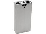 V-Part Halber Inneneinsatz & Bechersammler, für Carro 55 L Mülleimer, 3 Einwurföffnungen, B 140 x T 285 x H 564 mm, aluminiumsilber