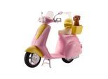Barbie Pink & Yellow Scooter Moped With Puppy & Helmet