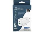 MediaRange Adapter 25 W 2 Weiß MRMA112-2