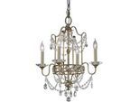 Elstead Lighting Kronleuchter , Silberfarben , Metall, Glas , 54 cm , Grüner Punkt, RoHS , Lampen & Leuchten, Innenbeleuchtung, Hängeleuchten, Kronleuchter