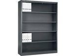 Schäfer Shop Select Regalschrank MS, 5 OH, T 400 x H 1935 mm, Stahlblech, Basaltgrau