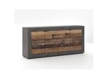 Mid.you Sideboard , Graphitfarben, Alteiche , Kunststoff , Holz , 2 Fächer , 180x86x42 cm , stehend , Kleinmöbel, Kommoden, Sideboards