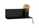 Lucide Wandleuchte , Schwarz , Metall , rechteckig , 12.5x13x37 cm , RoHS, Reach , Schnurschalter , Lampen & Leuchten, Innenbeleuchtung, Wandleuchten, Wandlampen mit Schalter