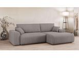Ecksofa HOME AFFAIRE "Santenay mit Bettfunktion und Bettkasten, Maße: B/T/H 266/164/90 cm", grau (taupe), B:266cm H:90cm T:164cm, 100% Polyester, Sofas, Ecksofa, L-Form mit Wellenfederung, Schlaffläche: 140x213 cm, auch in Cord