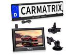 CARMATRIX Funk Rückfahrkamera Digital im Nummernschildhalter mit 4,3" Monitor Nachtsicht LED's ( ohne Solar )