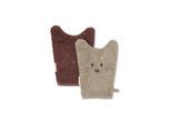Nuuroo Agnes washing cloth 2-pack - Cobblestone/Mahogany