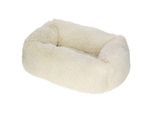 Kerbl Pet Kuschelbett Fluffy, Creme, Eckig, 60x40cm