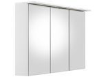 Spiegelschrank SCHILDMEYER "Profil 16 made in Germany", weiß, B:120,5cm H:72,5cm T:16cm, FSC-zertifizierter Holzwerkstoff, Schränke, Spiegelschrank, Breite 120 cm, 3-türig, 2x LED-Beleuchtung, Schalter-/Steckdosenbox