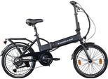 E-Bike ZÜNDAPP "Z101" Gr. 37, schwarz (mattschwarz), E-Bikes, 37cm, 20 Zoll (50,80cm), Pedelec, Elektrofahrrad für Damen u. Herren, Topseller