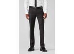 Anzughose MEYER "Bonn", Herren, Gr. 24, Normalgrößen, schwarz, 100% Wolle, unifarben, slim fit lang, Hosen Anzughose, mit Französischen Seitentaschen