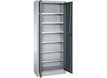 Schäfer Shop Select Materialschrank MSI 2409, Stahl, 6 Fachböden, B 950 x T 400 x H 1935 mm, weissaluminium/anthrazitgrau