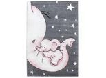Ben'n'jen Kinderteppich , Grau, Rosa , Textil , Elefant , rechteckig , 140x200 cm , Oeko-Tex® Standard 100 , pflegeleicht , Teppiche und Böden, Teppiche, Kinderteppiche
