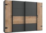 Wimex Kleiderschrank »Stockholm, rustikale Optik im Industrial Design, Made in Germany«, 270x65x210cm, viel Stauraum durch 2 Kleiderstangen und 10 Einlegeböden