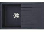 Einbauspüle RESPEKTA, schwarz, B:80cm H:21cm T:50cm, Verbundwerkstoff, Küchenspülen, Einbauspüle
