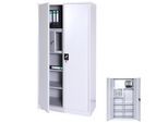 Aktenschrank MCW-L60, Stahlschrank Mehrzweckschrank, Schließfach Kleiderstange abschließbar, Metall 185x90x45cm, grau