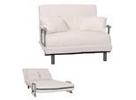 Schlafsessel MCW-K29, Klappsessel Schlafsofa Gästebett, Liegefläche 190x100cm, Stoff Bouclé (500g/m²) ~ creme