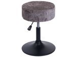 Hocker MCW-C22, Sitzhocker Schminkhocker, höhenverstellbar drehbar Ø 37cm Stoff Chenille (465g/m²) MVG ~ braun