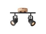 BRILLIANT Inge Spotrohr 2flg. holz dunkel/schwarz Innenleuchten,Strahler,-Rohr 2x PAR51, GU10, 6W, geeignet für Reflektorlampen (nicht enthalten) Köpfe schwenkbar