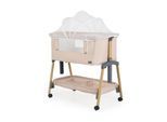 Cangaroo Babybett, Beistellbett Adoro, verstellbar, Matratze, Moskitonetz, Räder beige