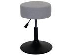 Hocker MCW-C22, Sitzhocker Schminkhocker, höhenverstellbar drehbar Ø 37cm Stoff Bouclé (450g/m²) MVG ~ grau