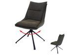 Esszimmerstuhl MCW-N71, Küchenstuhl, drehbar Auto-Return, Stoff/Textil (420g/m²) Kunstleder Öko-Tex ~ grün