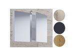 VCM Badschrank zeitlos Maße ca. H. 60 x B. 80 x T. 12 cm Zwei Drehtüren Spiegelschrank - Badinos 60 x 80 cm
