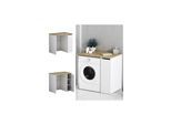 Oskar-Store Waschmaschinenschrank Viktor 93,5 x 60 cm, Eiche Weiß, Badschrank
