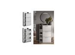 Vicco Schuhkipper Orlando Weiß Beton 80 x 128,3 cm mit 3 Fächern