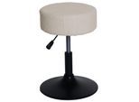 Hocker MCW-C22, Sitzhocker Schminkhocker, höhenverstellbar drehbar Ø 37cm Stoff Bouclé (450g/m²) MVG ~ creme-weiß