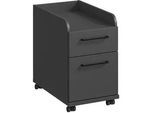 Cantus Rollcontainer , Graphitfarben , Metall , 2 Schubladen , 32.6x54.3x60 cm , Made in Germany , Beimöbel erhältlich , Büromöbel, Schreibtischcontainer, Rollcontainer
