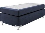 Boxspringbett "Holland", blau (navy), B:122cm L:201cm, Microvelours (100% Polyester), WESTFALIA SCHLAFKOMFORT, Komplettbetten, Boxspringbett, ohne Kopfteil, frei im Raum stellbar