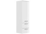 Hochschrank 120 cm weiss hochglanz mit Glaseinlagen