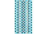 Cawö - Unique Karo 942 - Farbe: türkis - 44 - Handtuch 50x100 cm