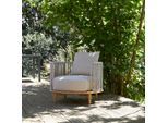 Outdoor-Sessel Ezra aus massivem Teakholz, 1-Sitzer