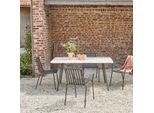 Rechteckiger Gartentisch Elio aus Premium-Terrazzo und Metall 160 cm brown