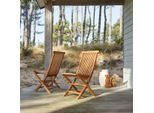 2er-Set Gartenstühle aus massivem Akazienholz Capri