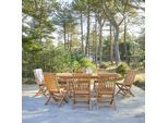 Ovale Outdoor Sitzgruppe aus Akazienholz Capri 8