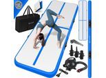 KESSER® Turnmatte Aufblasbar Airtrack 2m/3m/4m/5m/6m Fitness-Matte Gymnastikmatte inkl. Tragetasche & elektr. Luftpumpe Yogamatte, Tumbling Matten, Trainingsmatte, Turn- & Fitness