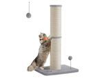 FEANDREA Kratzbaum Kratzsäule mit Plüschball und Glocke grau