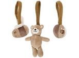 Patinio Greifling , Braun , Textil , 3-teilig , EN 71 , Spielzeug, Babyspielzeug, Greiflinge & Rasseln