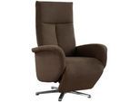 Sit & More Drehstuhl , Dunkelbraun , Textil , Sternfuß , 75x112x82 cm , Goldenes M, Made in EU, DGM-Klimapakt , Sitzfläche 360° drehbar, gepolsterte Armlehnen , Büromöbel, Bürostühle, Drehstühle