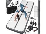 KESSER® Turnmatte Aufblasbar Airtrack 2m/3m/4m/5m/6m Fitness-Matte Gymnastikmatte inkl. Tragetasche & elektr. Luftpumpe Yogamatte, Tumbling Matten, Trainingsmatte, Turn- & Fitness
