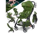 KIDIZ® Kinderwagen Premium Kinderbuggy klappbar Liegebuggy Sportwagen Faltbar 360°Räder 5-Punkt Gurt Inkl. Getränkehalter & Regenabdeckung, verstellbare Rückenlehne & Sonnenverdeck