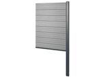 WPC-Sichtschutz Savoie, Zaun Windschutz, Alu-Pfosten zum Einbetonieren ~ Erweiterungselement schmal, 95cm grau