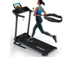 KINETIC SPORTS Elektrisches Laufband KST4600FX klappbar - 1100 Watt DC-Motor bis 12 km/h, Manuelle Steigung, 12+1 Programme, LCD-Display, 40 cm breite Lauffläche, bis 120kg inkl. Pulsgurt