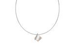 Kette mit Anhänger CELESTA "Silber 925 rhodiniert und rosé-vergoldet 42cm lang", silber (silbergrau), Halsketten, Damen, 42cm, Silber 925 (Sterlingsilber), L: 42 B: 21mm, glänzend, matt, B:21mm