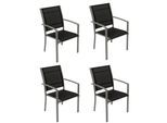 DEGAMO Stapelsessel PINO, Metall + Textilgewebe schwarz, 4-er Set