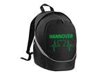 multifanshop Rucksack - Hannover - Herzschlag - Druck grün - Tasche