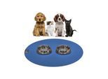 SANOZOO ® - runde Napfunterlage - Öko-Tex und Made in Germany blau 60 cm, 60 cm